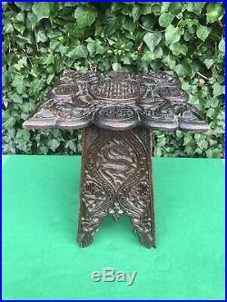 Superb Antique Wooden Chinese Dragon Hand Carved Table