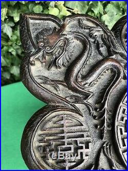 Superb Antique Wooden Chinese Dragon Hand Carved Table