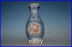 Superb-Chinese-Antique-Nice Color Three-Dragon-Porcelain-Vase-Ming Dy Marked