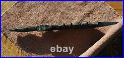 Two Dragon Yazi Head Nephrite Knife-Sword with 5 Scabbard Rings Ceremonial Chinese