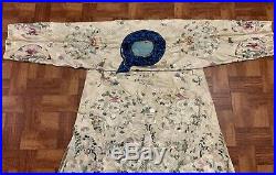 Unique Antique Late Qing Dynasty Chinese Silk Brocade 13 Dragon Court Robe