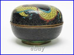 VERY DESIRABLE ANTIQUE LATE 19 c QING CLOISONNE BOX with DRAGON MOTIF