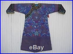 Very Nice Antique Chinese Blue Silk-ground Kesi `dragon' Robe, Mangpao