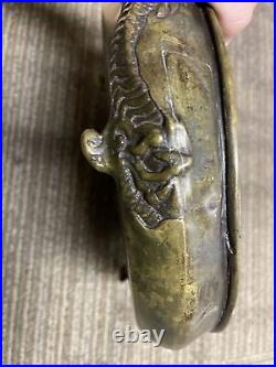 VERY NICE OLD CHINESE BRONZE CENSER with dragon 10