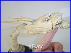 Very Rare Exceptional Fine Quality Chinese Antique Carved Bovine Bone Dragon