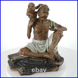 Very Detailed Chinese Shiwan Figure Man/Monkey with Multiple Marks Top quality