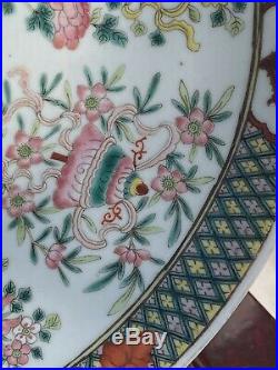 Very Fine Antique Chinese Famille Rose Dragon Charger Plate