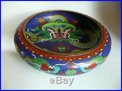Very Large Antique Chinese Cloisonne Dragon & Pearl Bowl, signed. Ref. 9152