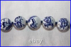 Very Large Vintage 22mm Porcelain Hand Painted Beads Chinese Necklace 25 Dragon
