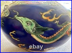 Vintage Antique Chinese Dragon Cloisonne With Lid