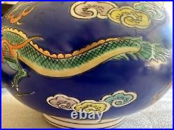 Vintage Antique Chinese Dragon Cloisonne With Lid