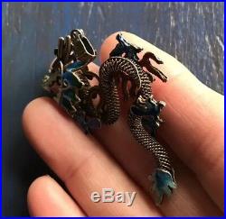 Vintage Antique Chinese Export Enamel Filigree Cloisonné Dragon Pendant