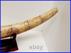 Vintage Chinese Asian Resin  Carved Long Knife Sword Wood Dagger Dragon 28