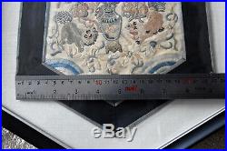Vintage Chinese Hand Emroidered Silk Foo Dogs/Dragons Embroidery