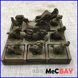 Vintage Chinese Old Collection Handmade Handcrafted Items Seal Dragon Nine Sons