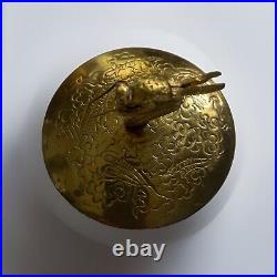 Vintage Chinese brass hot pot brazier with dragon Design (10 Pieces Set)