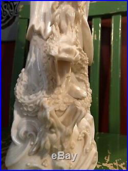 Vintage Kuan Yin Goddess Three Dragons Statue Drip Fountain Chinese 16inch