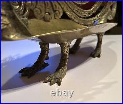 Vintage Large Bronze Sculptural Dragon Super Rare Centerpiece Serving Tray