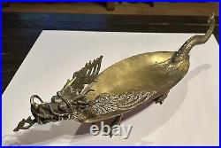 Vintage Large Bronze Sculptural Dragon Super Rare Centerpiece Serving Tray