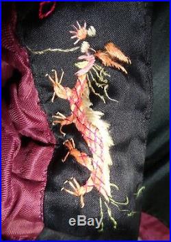 Vintage, Silk Chinese Jacket WWII Souvenir With Dragon