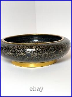 Vintage Small Mid Century Chinese Cloisonné Brush Bowl Decorative Dragon Bowl