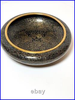 Vintage Small Mid Century Chinese Cloisonné Brush Bowl Decorative Dragon Bowl