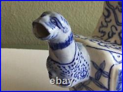 Vintage Yongzheng Blue White 8 Chinese Teapots Dragon Duck All Lids Excellent