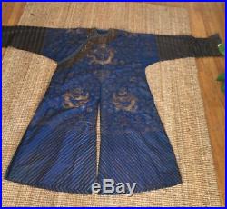 Wonderful 19th Century Antique Chinese Qing Dynasty Summer Silk Dragon Robe