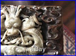 Wonderful Antiques Chinese carved jade dragon and details box