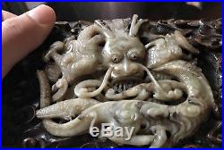 Wonderful Antiques Chinese carved jade dragon and details box