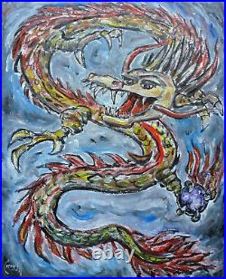 YEAR OF THE DRAGON 16x20 Chinese Zodiac oil Painting NEW original signed Crowell