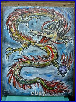 YEAR OF THE DRAGON 16x20 Chinese Zodiac oil Painting NEW original signed Crowell